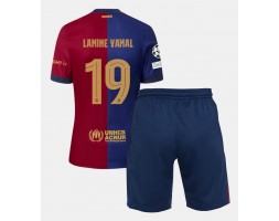 Barcelona Lamine Yamal #19 Koszulka Podstawowa dzieci 2024-25 Krótki Rękaw (+ krótkie spodenki)