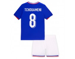 Francja Aurelien Tchouameni #8 Koszulka Podstawowa dzieci ME 2024 Krótki Rękaw (+ krótkie spodenki)