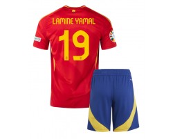 Hiszpania Lamine Yamal #19 Koszulka Podstawowa dzieci ME 2024 Krótki Rękaw (+ krótkie spodenki)