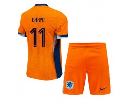 Holandia Cody Gakpo #11 Koszulka Podstawowa dzieci ME 2024 Krótki Rękaw (+ krótkie spodenki)