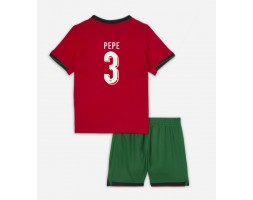 Portugalia Pepe #3 Koszulka Podstawowa dzieci ME 2024 Krótki Rękaw (+ krótkie spodenki)