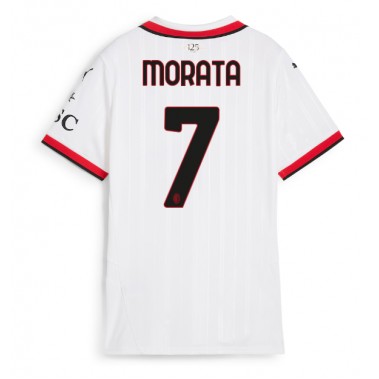 AC Milan Alvaro Morata #7 Koszulka Wyjazdowa damskie 2024-25 Krótki Rękaw