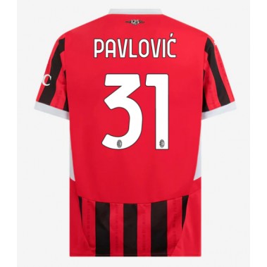 AC Milan Strahinja Pavlovic #31 Koszulka Podstawowa 2024-25 Krótki Rękaw