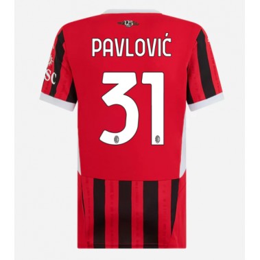 AC Milan Strahinja Pavlovic #31 Koszulka Podstawowa damskie 2024-25 Krótki Rękaw