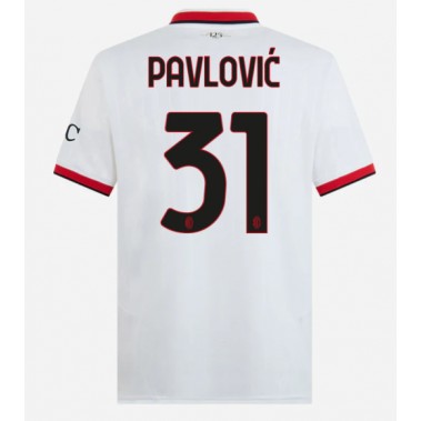 AC Milan Strahinja Pavlovic #31 Koszulka Wyjazdowa 2024-25 Krótki Rękaw