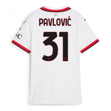 AC Milan Strahinja Pavlovic #31 Koszulka Wyjazdowa damskie 2024-25 Krótki Rękaw