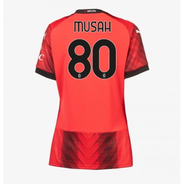 AC Milan Yunus Musah #80 Koszulka Podstawowa damskie 2023-24 Krótki Rękaw