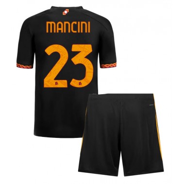 AS Roma Gianluca Mancini #23 Koszulka Trzecia dzieci 2023-24 Krótki Rękaw (+ krótkie spodenki)