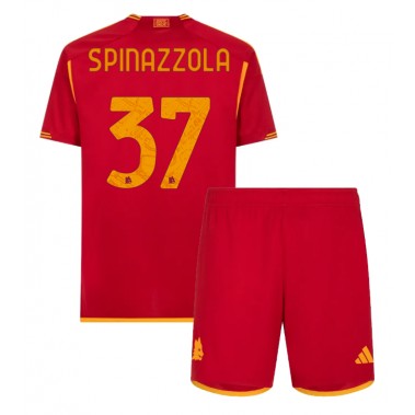 AS Roma Leonardo Spinazzola #37 Koszulka Podstawowa dzieci 2023-24 Krótki Rękaw (+ krótkie spodenki)