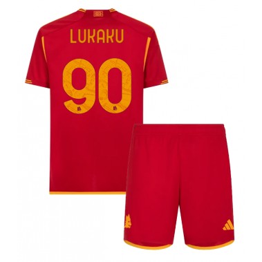 AS Roma Romelu Lukaku #90 Koszulka Podstawowa dzieci 2023-24 Krótki Rękaw (+ krótkie spodenki)