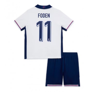 Anglia Phil Foden #11 Koszulka Podstawowa dzieci ME 2024 Krótki Rękaw (+ krótkie spodenki)