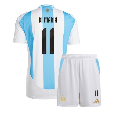 Argentyna Angel Di Maria #11 Koszulka Podstawowa dzieci Copa America 2024 Krótki Rękaw (+ krótkie spodenki)