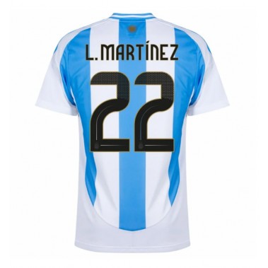 Argentyna Lautaro Martinez #22 Koszulka Podstawowa Copa America 2024 Krótki Rękaw