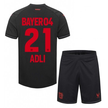 Bayer Leverkusen Amine Adli #21 Koszulka Podstawowa dzieci 2023-24 Krótki Rękaw (+ krótkie spodenki)