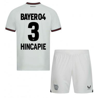 Bayer Leverkusen Piero Hincapie #3 Koszulka Wyjazdowa dzieci 2023-24 Krótki Rękaw (+ krótkie spodenki)