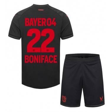 Bayer Leverkusen Victor Boniface #22 Koszulka Podstawowa dzieci 2023-24 Krótki Rękaw (+ krótkie spodenki)