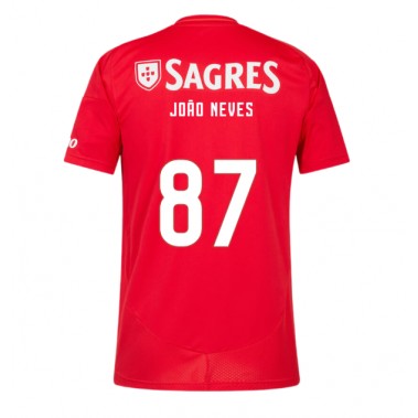 Benfica Joao Neves #87 Koszulka Podstawowa 2024-25 Krótki Rękaw