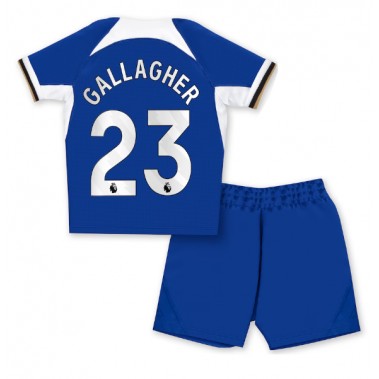 Chelsea Conor Gallagher #23 Koszulka Podstawowa dzieci 2023-24 Krótki Rękaw (+ krótkie spodenki)