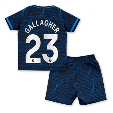 Chelsea Conor Gallagher #23 Koszulka Wyjazdowa dzieci 2023-24 Krótki Rękaw (+ krótkie spodenki)