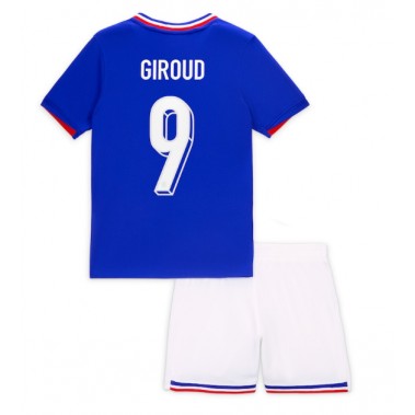 Francja Olivier Giroud #9 Koszulka Podstawowa dzieci ME 2024 Krótki Rękaw (+ krótkie spodenki)