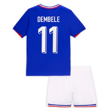 Francja Ousmane Dembele #11 Koszulka Podstawowa dzieci ME 2024 Krótki Rękaw (+ krótkie spodenki)