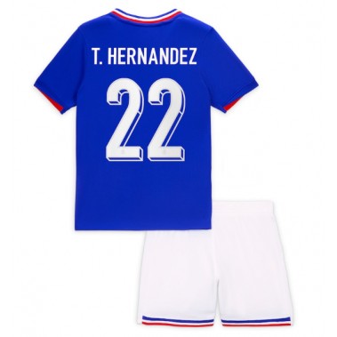 Francja Theo Hernandez #22 Koszulka Podstawowa dzieci ME 2024 Krótki Rękaw (+ krótkie spodenki)