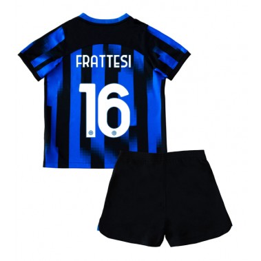 Inter Milan Davide Frattesi #16 Koszulka Podstawowa dzieci 2023-24 Krótki Rękaw (+ krótkie spodenki)