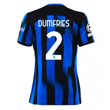 Inter Milan Denzel Dumfries #2 Koszulka Podstawowa damskie 2023-24 Krótki Rękaw