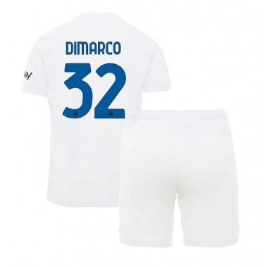 Inter Milan Federico Dimarco #32 Koszulka Wyjazdowa dzieci 2023-24 Krótki Rękaw (+ krótkie spodenki)