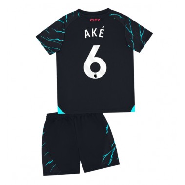 Manchester City Nathan Ake #6 Koszulka Trzecia dzieci 2023-24 Krótki Rękaw (+ krótkie spodenki)