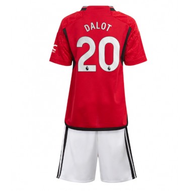 Manchester United Diogo Dalot #20 Koszulka Podstawowa dzieci 2023-24 Krótki Rękaw (+ krótkie spodenki)