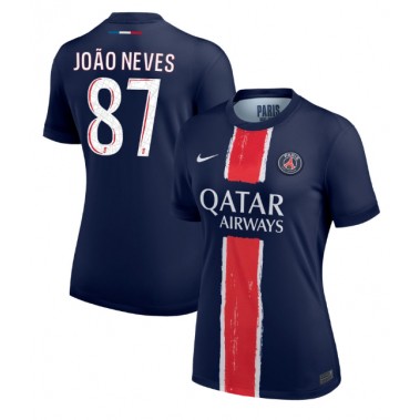 Paris Saint-Germain Joao Neves #87 Koszulka Podstawowa damskie 2024-25 Krótki Rękaw