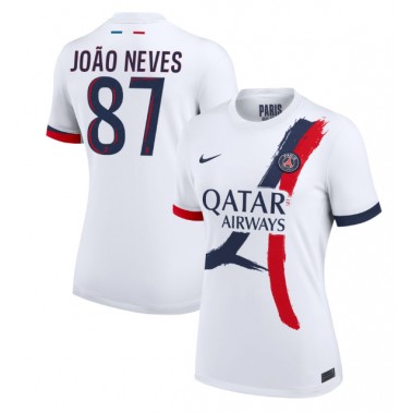 Paris Saint-Germain Joao Neves #87 Koszulka Wyjazdowa damskie 2024-25 Krótki Rękaw