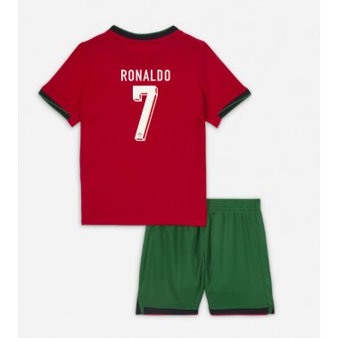 Portugalia Cristiano Ronaldo #7 Koszulka Podstawowa dzieci ME 2024 Krótki Rękaw (+ krótkie spodenki)