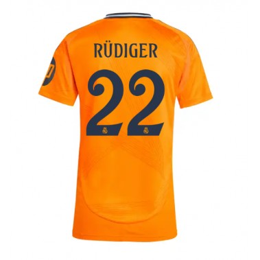 Real Madrid Antonio Rudiger #22 Koszulka Wyjazdowa damskie 2024-25 Krótki Rękaw